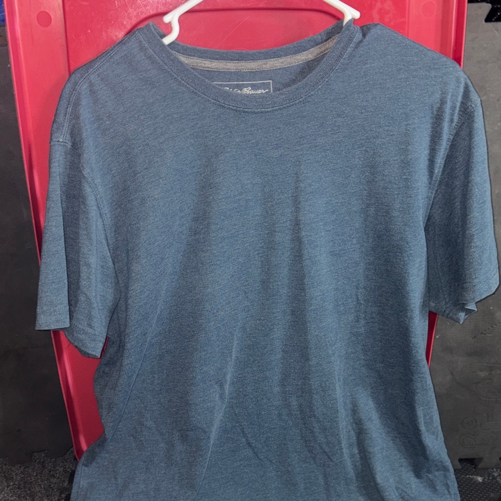 Eddie Bauer Heathered Navy Short Sleeve Crew Tee